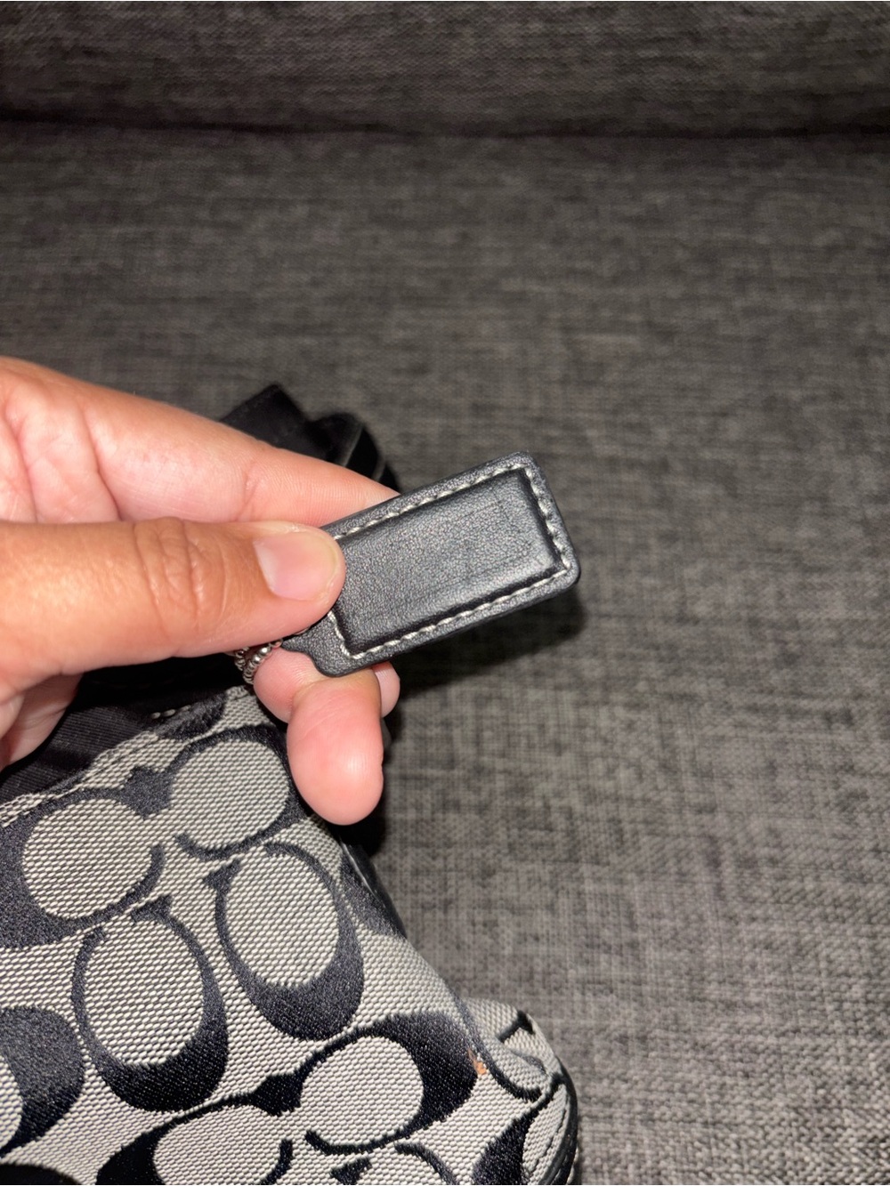 Coach Black and White Signature Canvas Shoulder Bag - Picture 13 of 14